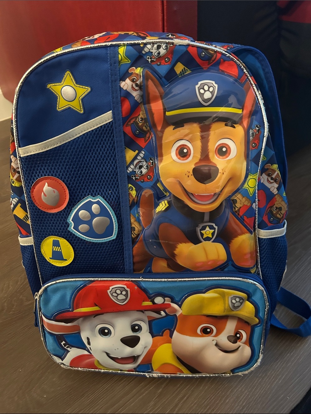 Paw Patrol Blue Kids Backpack with Chase, Marshall & Rubble